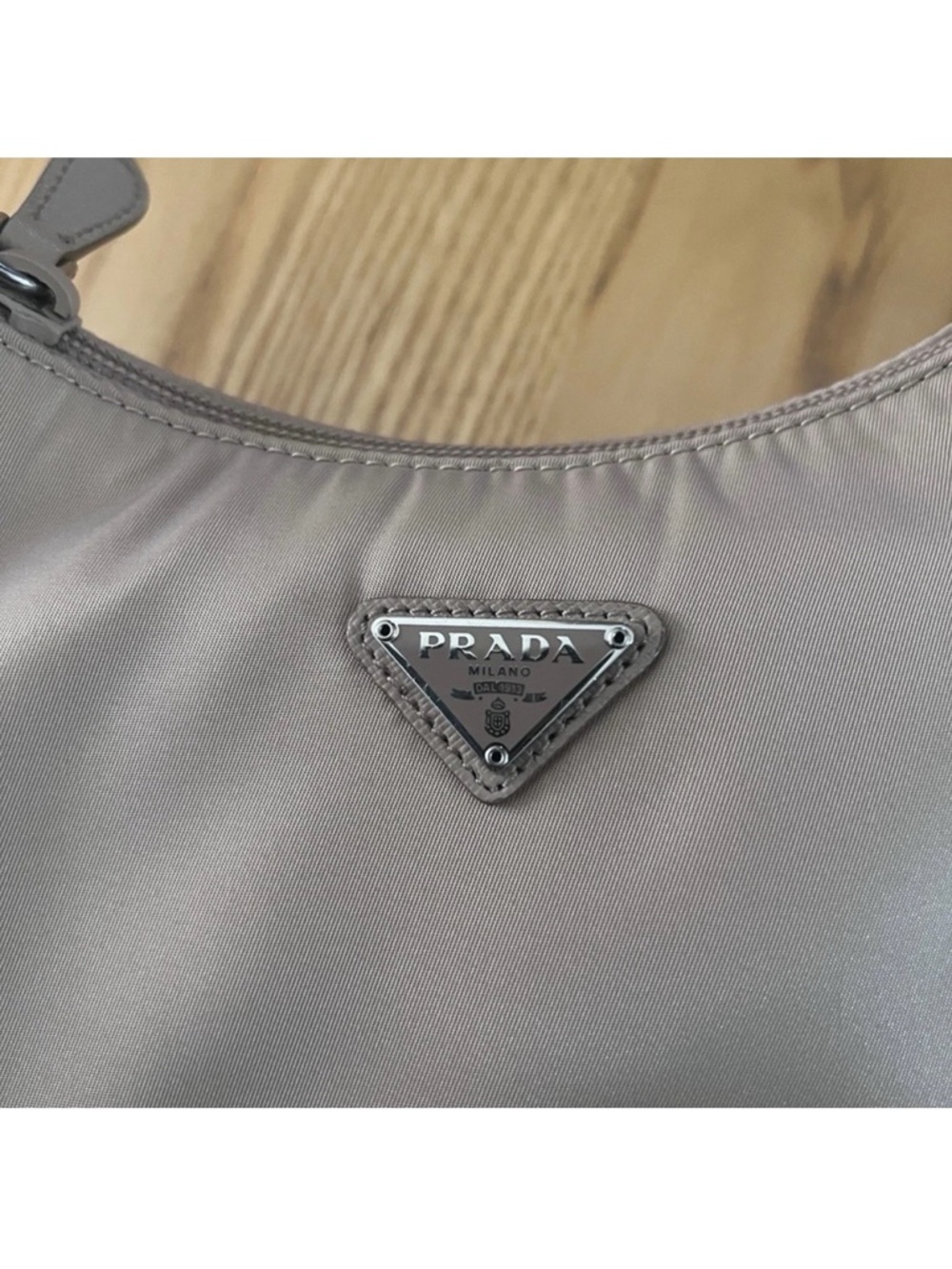 Prada Small Shoulder Bag in Light Beige Nylon - Picture 3 of 11